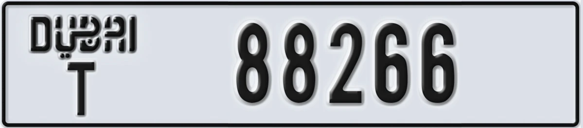UAE License Plate Dubai T 88266