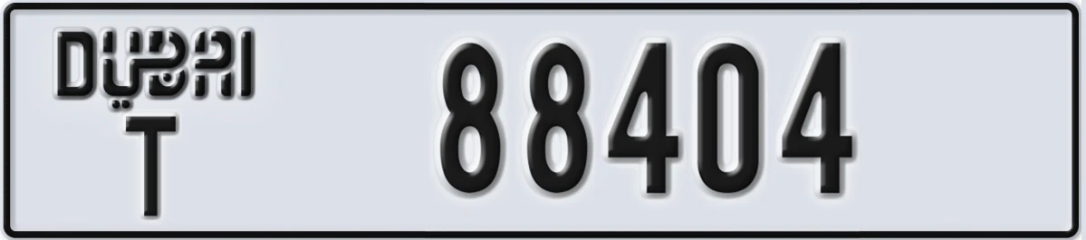 UAE License Plate Dubai T 88404