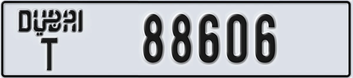 UAE License Plate Dubai T 88606