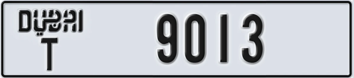 UAE License Plate Dubai T 9013