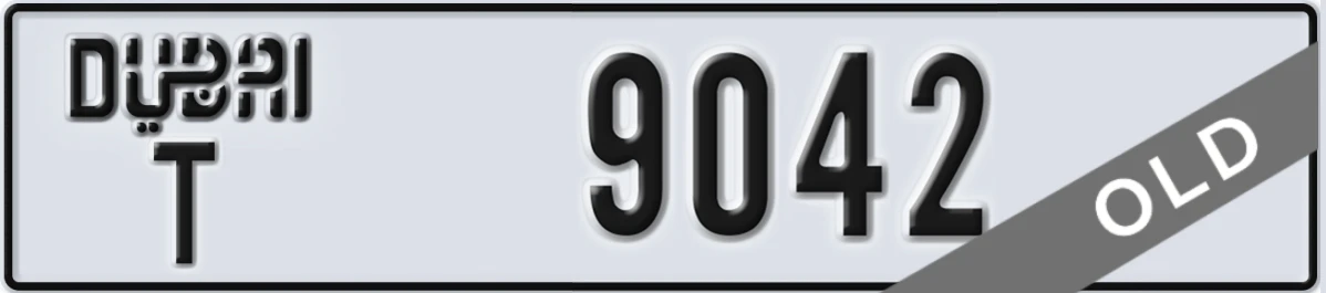 UAE License Plate Dubai T 9042