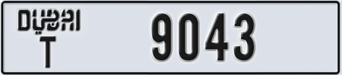 UAE License Plate Dubai T 9043
