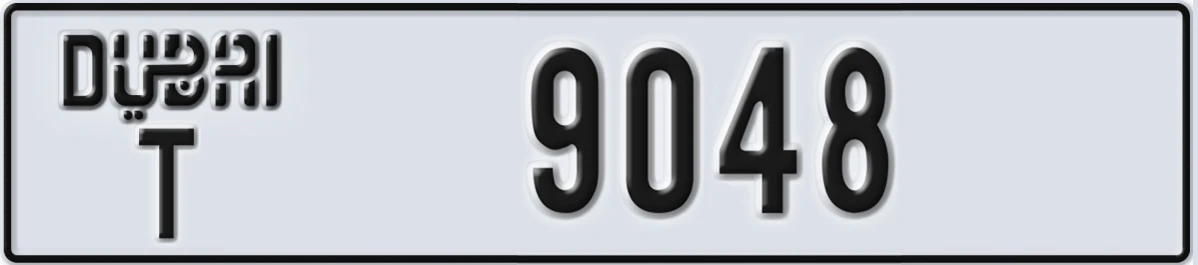 UAE License Plate Dubai T 9048