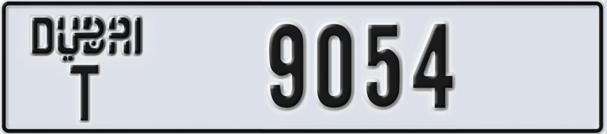UAE License Plate Dubai T 9054