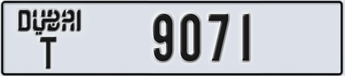 UAE License Plate Dubai T 9071
