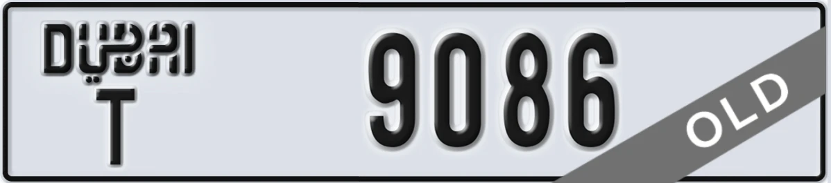 UAE License Plate Dubai T 9086