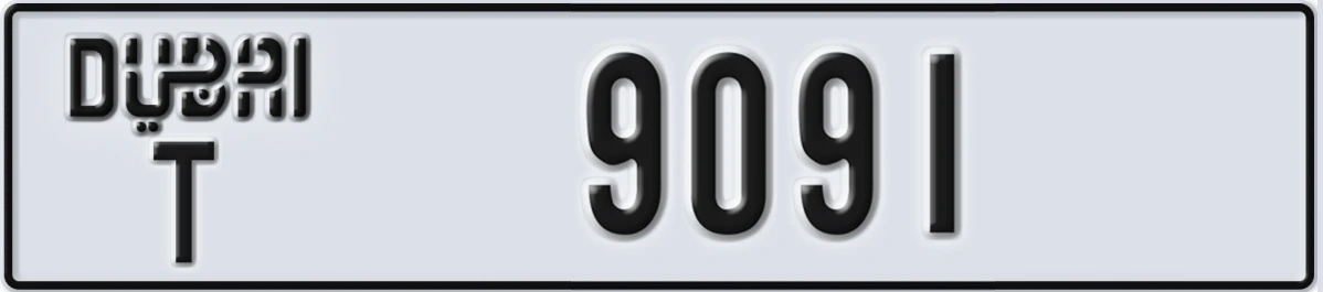 UAE License Plate Dubai T 9091