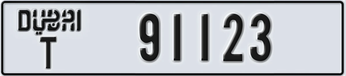 UAE License Plate Dubai T 91123