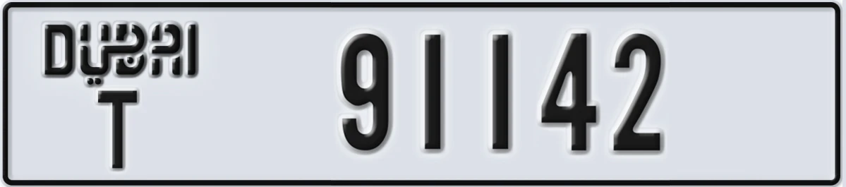 UAE License Plate Dubai T 91142