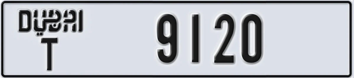 UAE License Plate Dubai T 9120