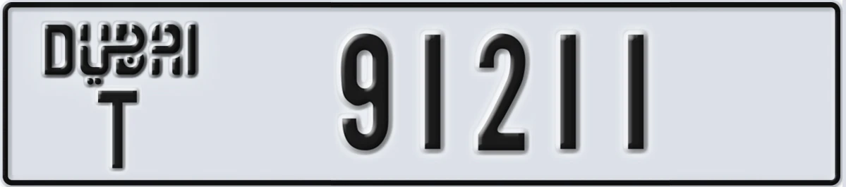 UAE License Plate Dubai T 91211