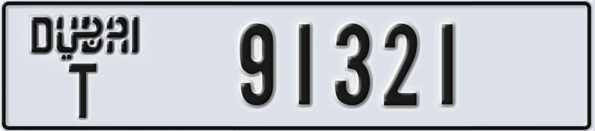 UAE License Plate Dubai T 91321