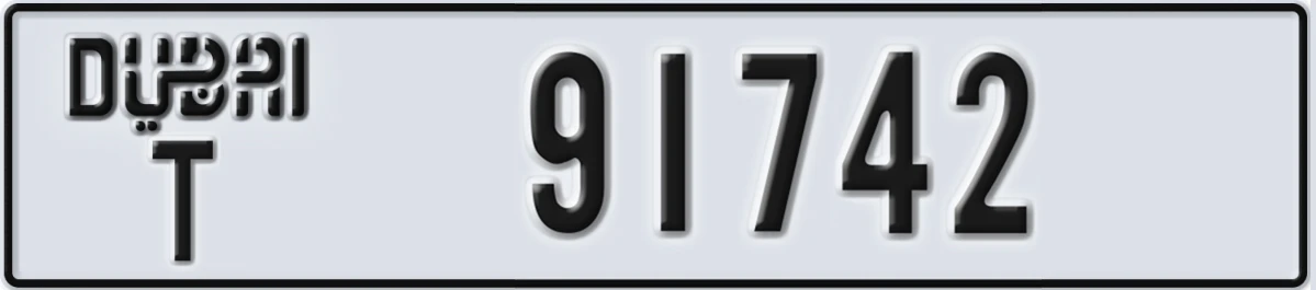 UAE License Plate Dubai T 91742