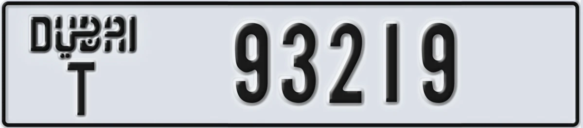 UAE License Plate Dubai T 93219
