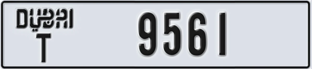 UAE License Plate Dubai T 9561
