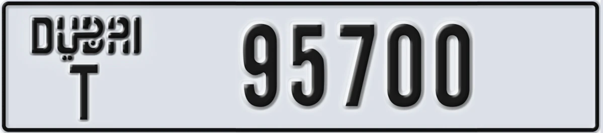 UAE License Plate Dubai T 95700