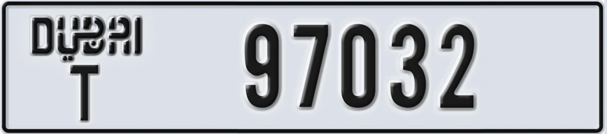 UAE License Plate Dubai T 97032