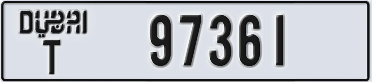 UAE License Plate Dubai T 97361