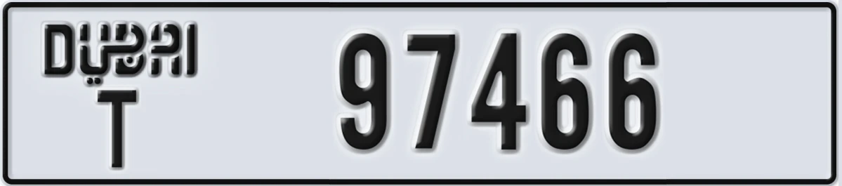 UAE License Plate Dubai T 97466