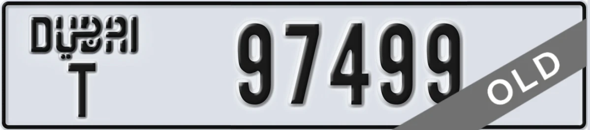 UAE License Plate Dubai T 97499