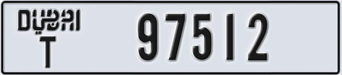 UAE License Plate Dubai T 97512