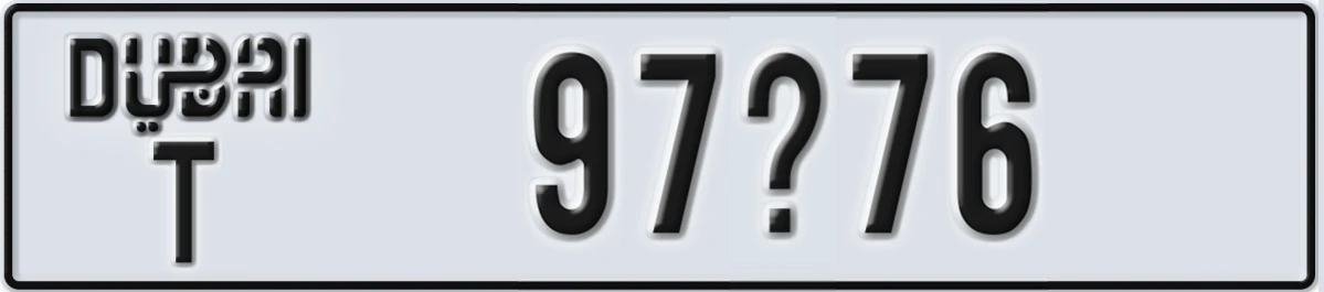 UAE License Plate Dubai T 97Z76