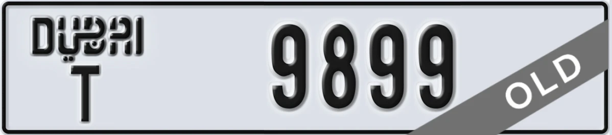 UAE License Plate Dubai T 9899