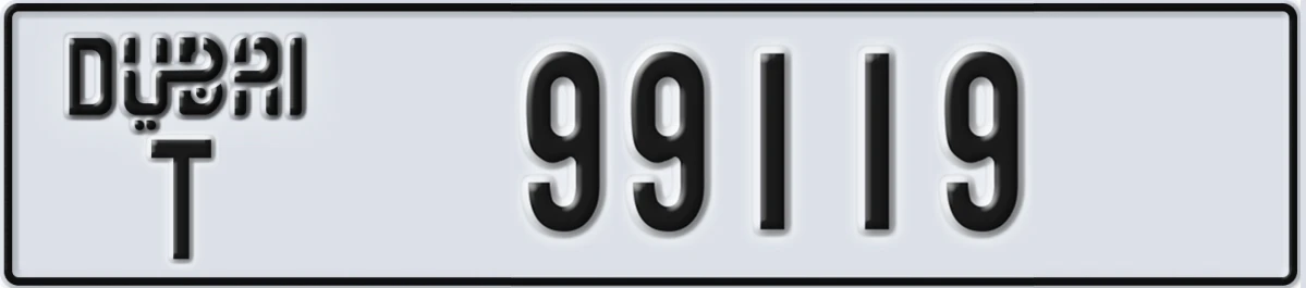 UAE License Plate Dubai T 99119