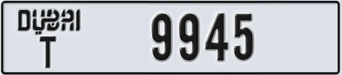 UAE License Plate Dubai T 9945