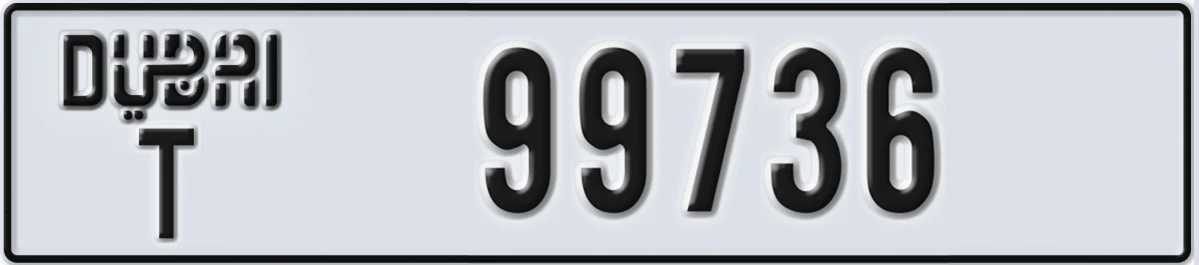 UAE License Plate Dubai T 99736