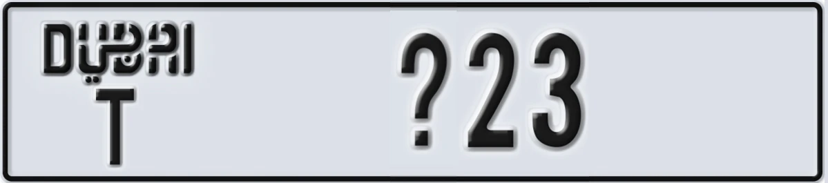 UAE License Plate Dubai T X23