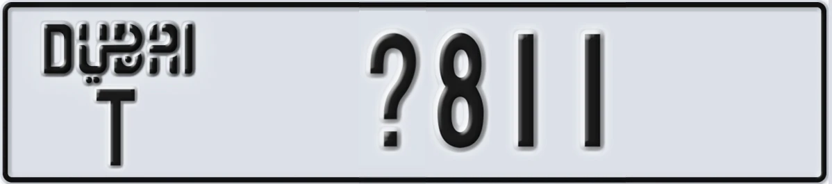 UAE License Plate Dubai T X811