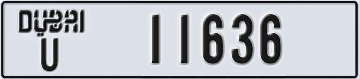 UAE License Plate Dubai U 11636