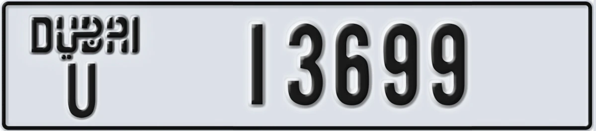 UAE License Plate Dubai U 13699