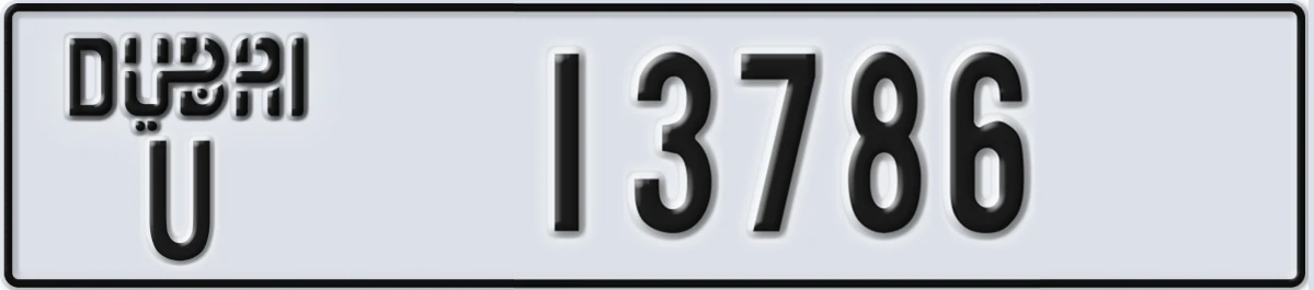 UAE License Plate Dubai U 13786