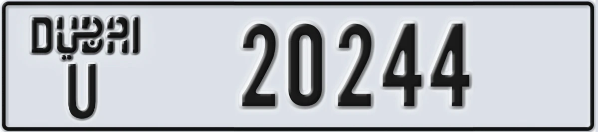 UAE License Plate Dubai U 20244