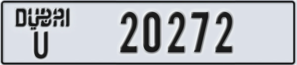 UAE License Plate Dubai U 20272