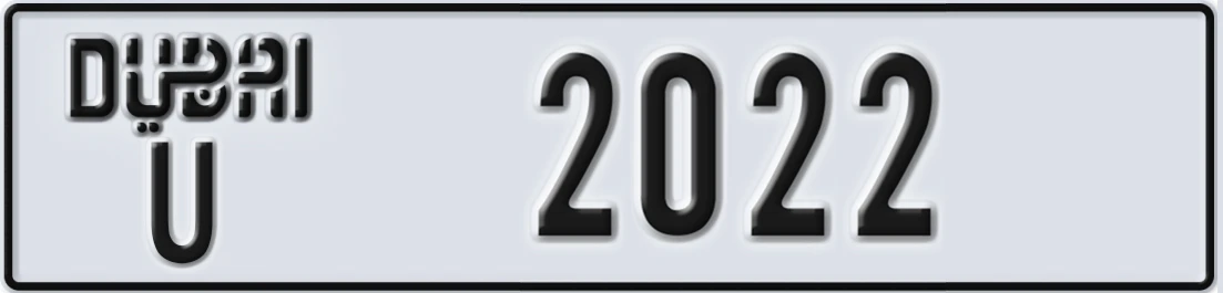 UAE License Plate Dubai U 202X2