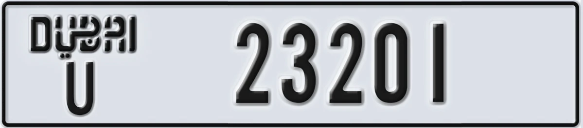 UAE License Plate Dubai U 23201