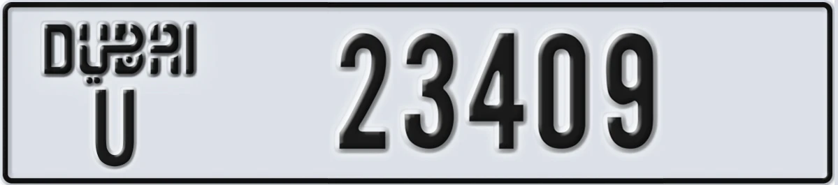 UAE License Plate Dubai U 23409