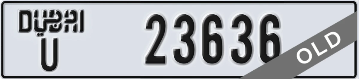 UAE License Plate Dubai U 23636