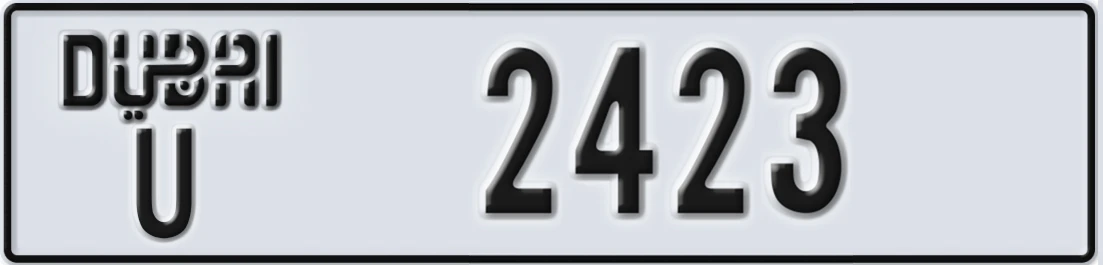 UAE License Plate Dubai U 2423X