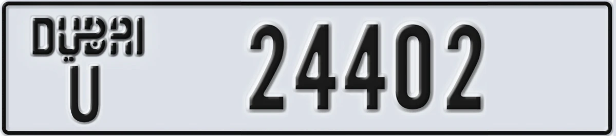 UAE License Plate Dubai U 24402