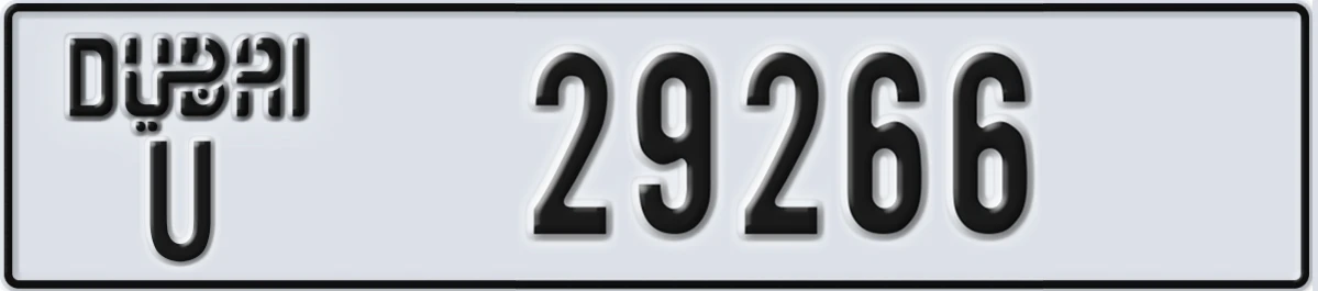 UAE License Plate Dubai U 29266