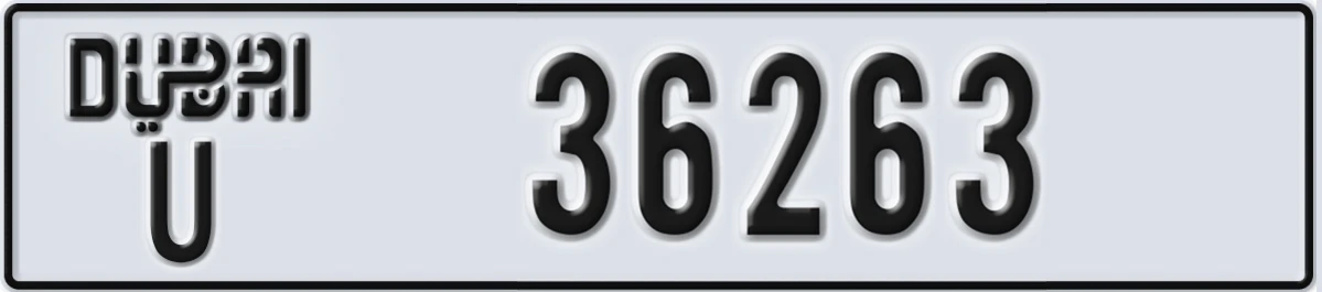 UAE License Plate Dubai U 36263