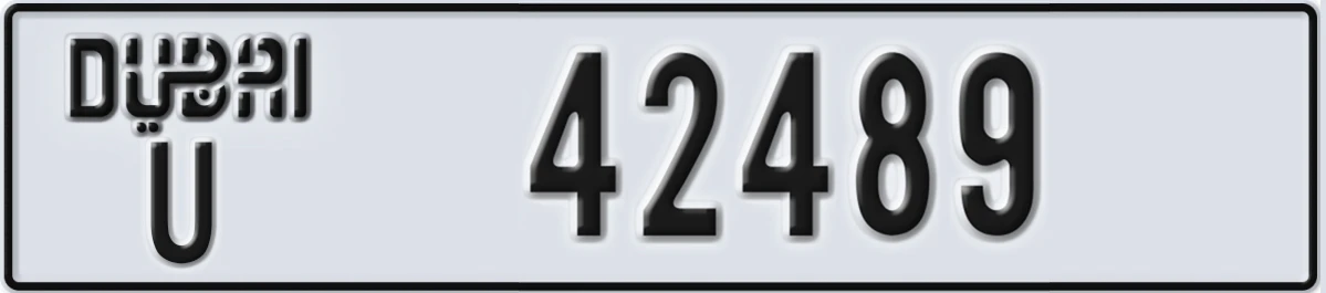 UAE License Plate Dubai U 42489
