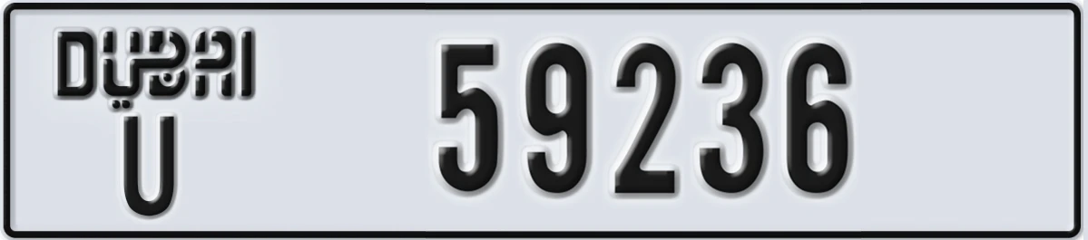UAE License Plate Dubai U 59236