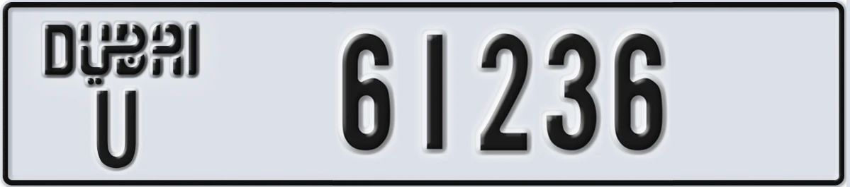 UAE License Plate Dubai U 61236