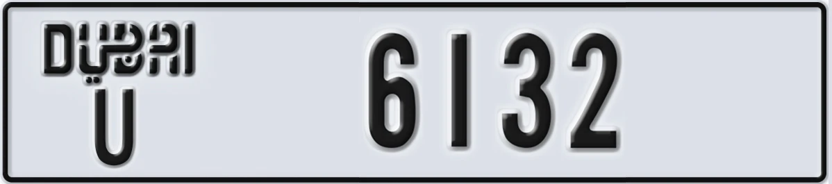 UAE License Plate Dubai U 6132