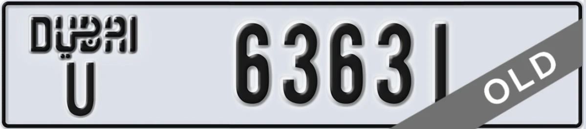 UAE License Plate Dubai U 63631